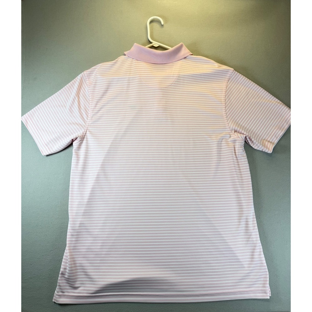 Jack Nicklaus Mens XL Pink White Striped STAYDRI Golf Polo Golden Bear - Picture 9 of 9